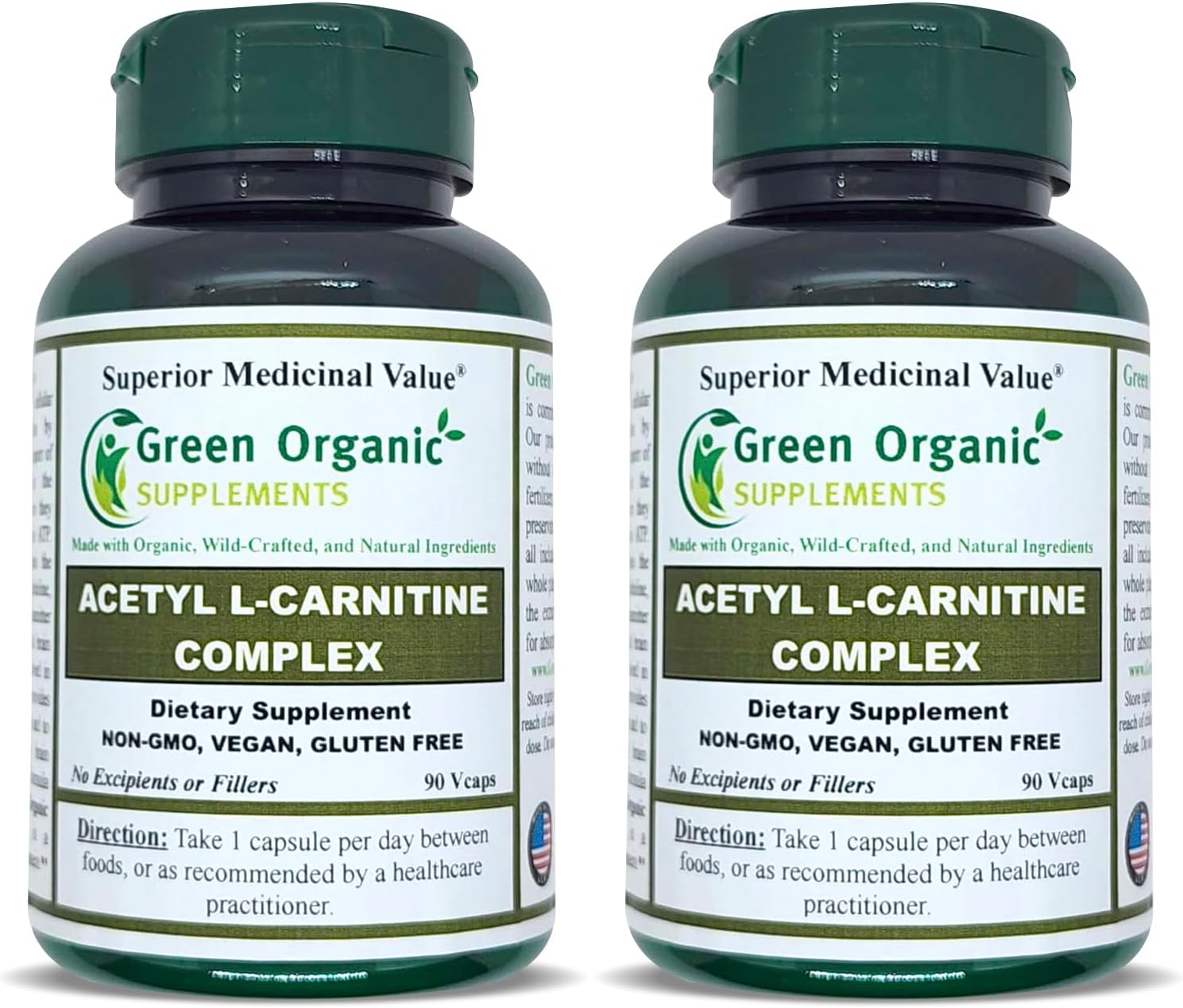 Acetyl L-Carnitine, Carnitine, ALC, High Absorbable, Non-GMO, Gluten-Free (Pack of 2)