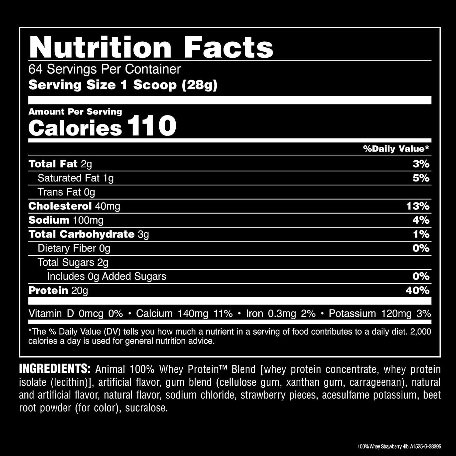 Animal 100% Whey Protein Powder – Whey Blend for Pre or Post Workout, Recovery, Anytime Low Sugar Protein Boost Meal Replacement with BCAA Branched Chain Amino Acids – New Flavor, Strawberry, 4 lb