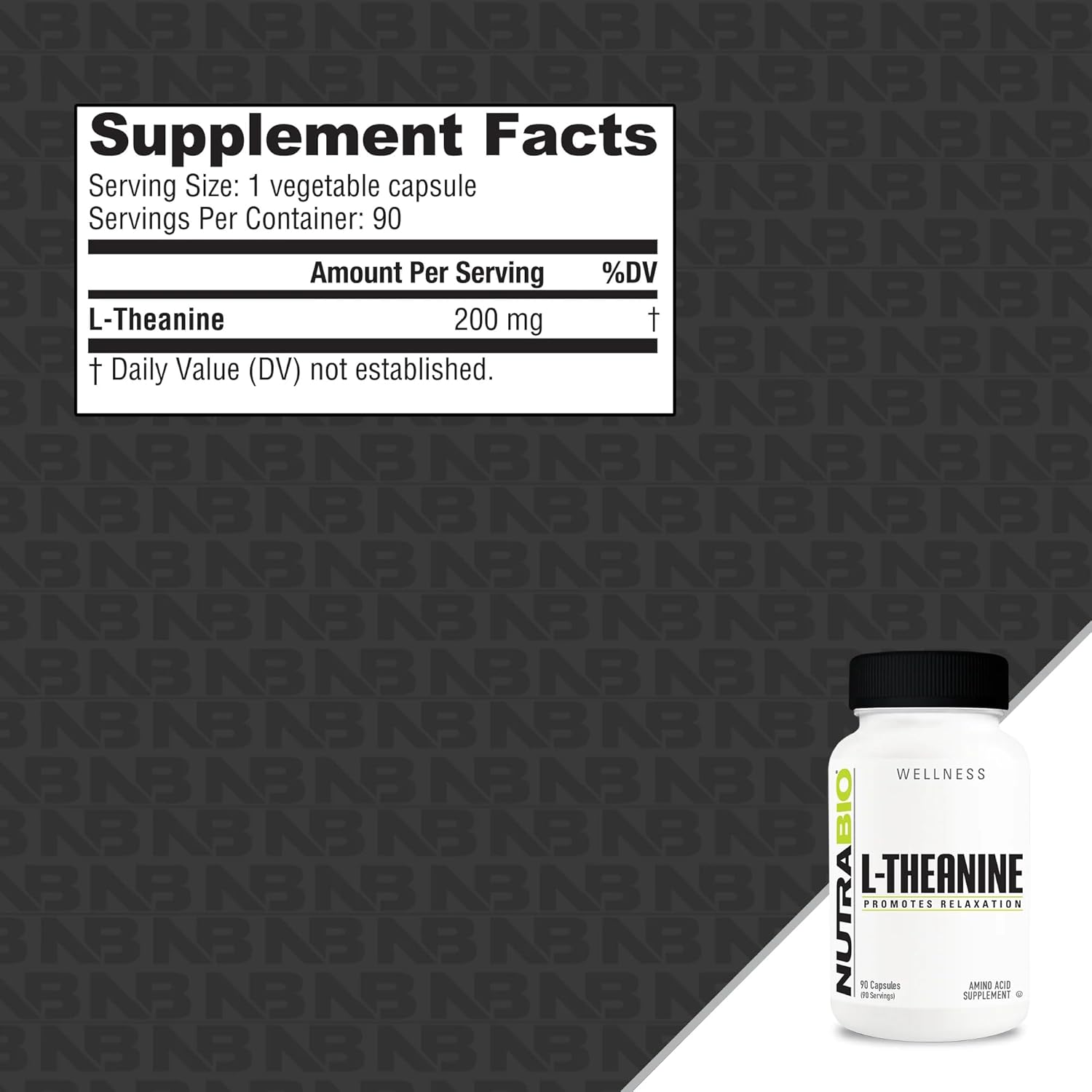 NutraBio L-Theanine Supplement, 200mg - May Help Promote and Support Relaxation, 90 Capsules