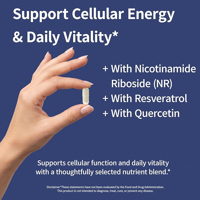 XKQ NAD Plus Supplement, Liposomal NAD,NMN Supplement Micro Ingredients| NAD Resveratrol, Supports Cellular Energy, Heart Health | Nicotinamide Riboside, 910mg,60 Servings,Take 2 Daily