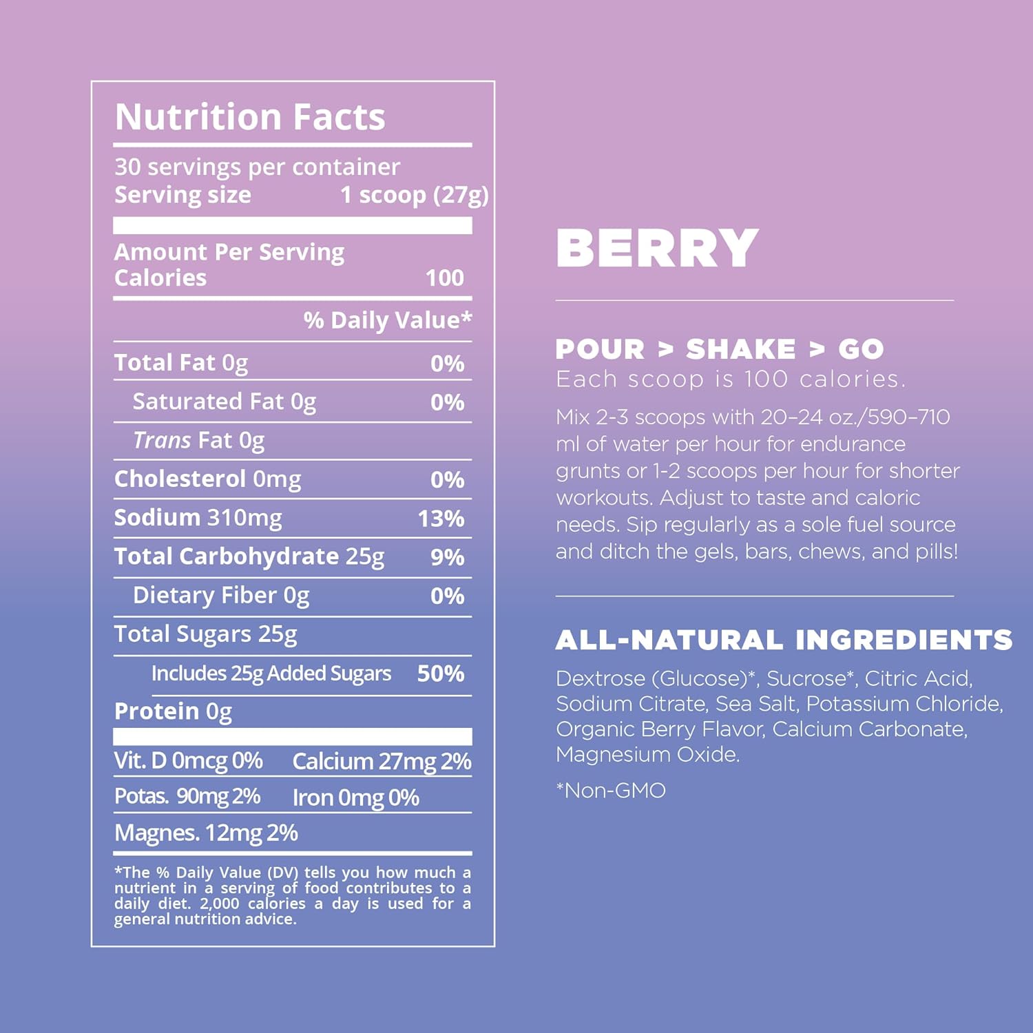 Tailwind Nutrition Endurance Fuel, Carbohydrate & Electrolyte Sports Drink Mix Powder, Gluten-Free, Vegan, Berry, 30 Servings