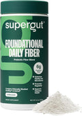 Supergut Foundational Daily Fiber Powder, Sugar Free & Vegan Prebiotic Fiber Blend for Gut Health & Digestive Support, Supplement for Men & Women with Solnul & Sunfiber, Unflavored, 20 Servings