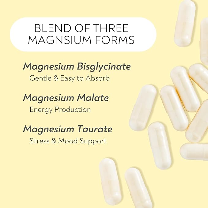 Magnesium Complex - Lifted Naturals Magnesium Supplement w/Bisglycinate, Malate, Taurate - 120 Capsules - Bioavailable Magnesium Formula for Mood, Sleep, Energy Support*