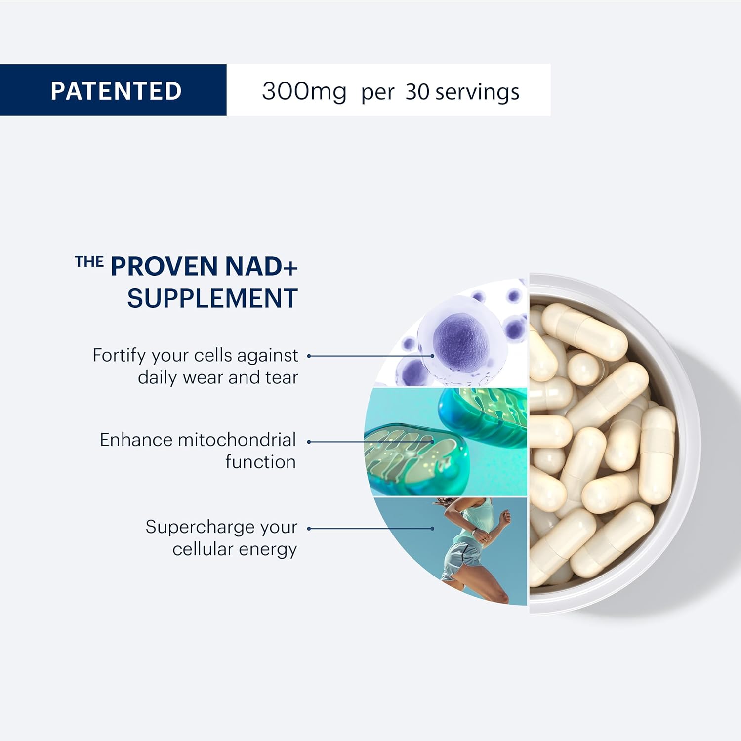 ELYSIUM Basis NAD Plus Supplement 30 Servings - with Nicotinamide Riboside 250mg and Pterostilbene 50mg - Healthy Aging Supplement & Cellular Energy