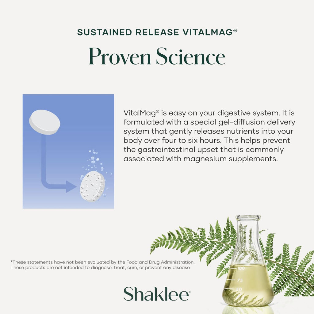 Shaklee -Sustained Release VitalMag - Magnesium Supplement for Nerve, Muscle, and Heart Health - Potassium & Boron Blend - Supports Cardiovascular Health - Easy Digestion - 30 Tablets