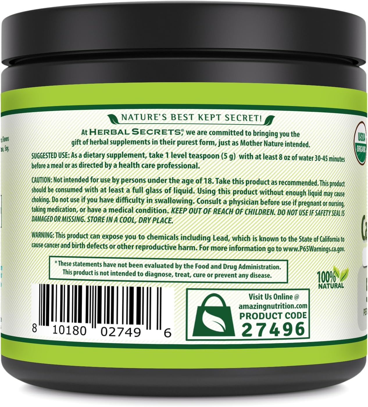 Herbal Secrets Camu Camu Powder Supplement | 4 Oz 113 Grams | 22 Servings | Non-GMO | Gluten Free | Made in USA