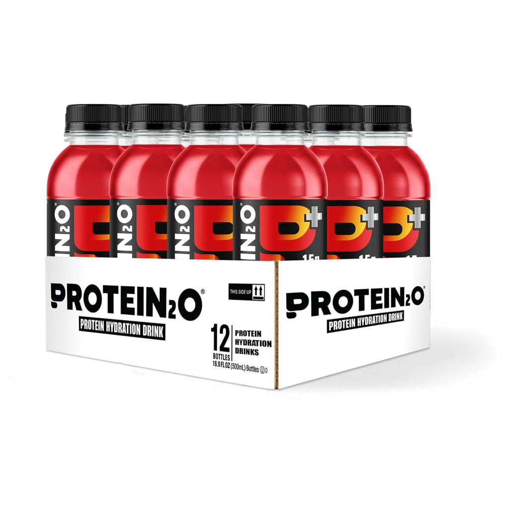 Protein2o 15g Whey Protein Infused Water Plus Energy, Cherry Lemonade, 16.9 oz Bottle (Pack of 12)