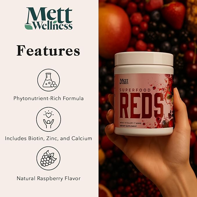 Superfood Reds | 10.72 oz Supplement Drink | with Vitamins A, C & E | Helps Maintain Nitric Oxide Levels | Supports Digestive Balance & Daily Vitality