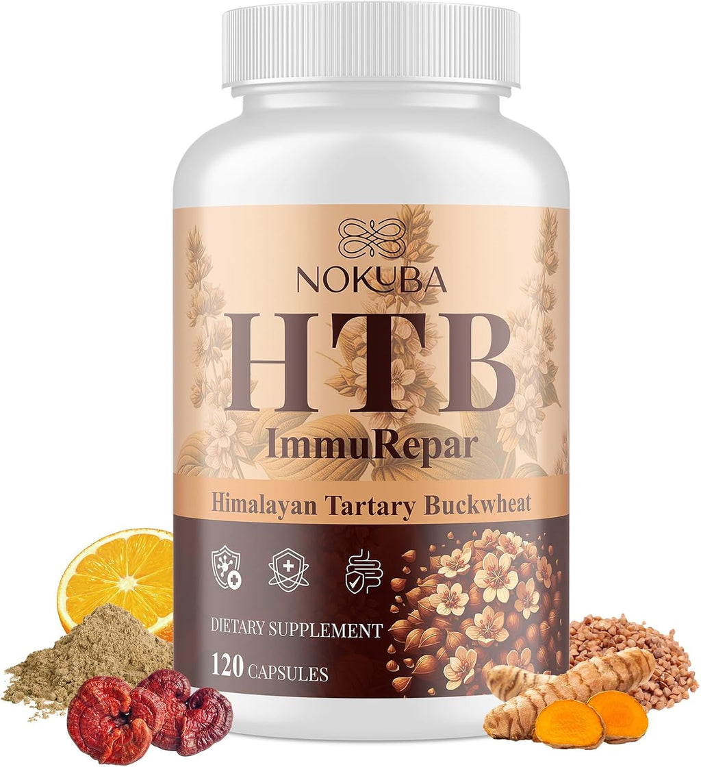Immune Support Supplement Himalayan Tartary Buckwheat with Quercetin, Zinc, Vitamin C, D3, Curcumin for Immune Booster & Inflammatory Balance & Antioxidant & Gut - 120 Vegan Capsules