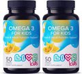 Omega 3 Gummies for Kids with Flaxseed Oil (Omega 3, 6, 9) | Brain Health, Focus & Eye Support Supplements for Children | Non GMO, Gluten Free Gummy Vitamin for Teens Heath | Orange Flavor -100ct