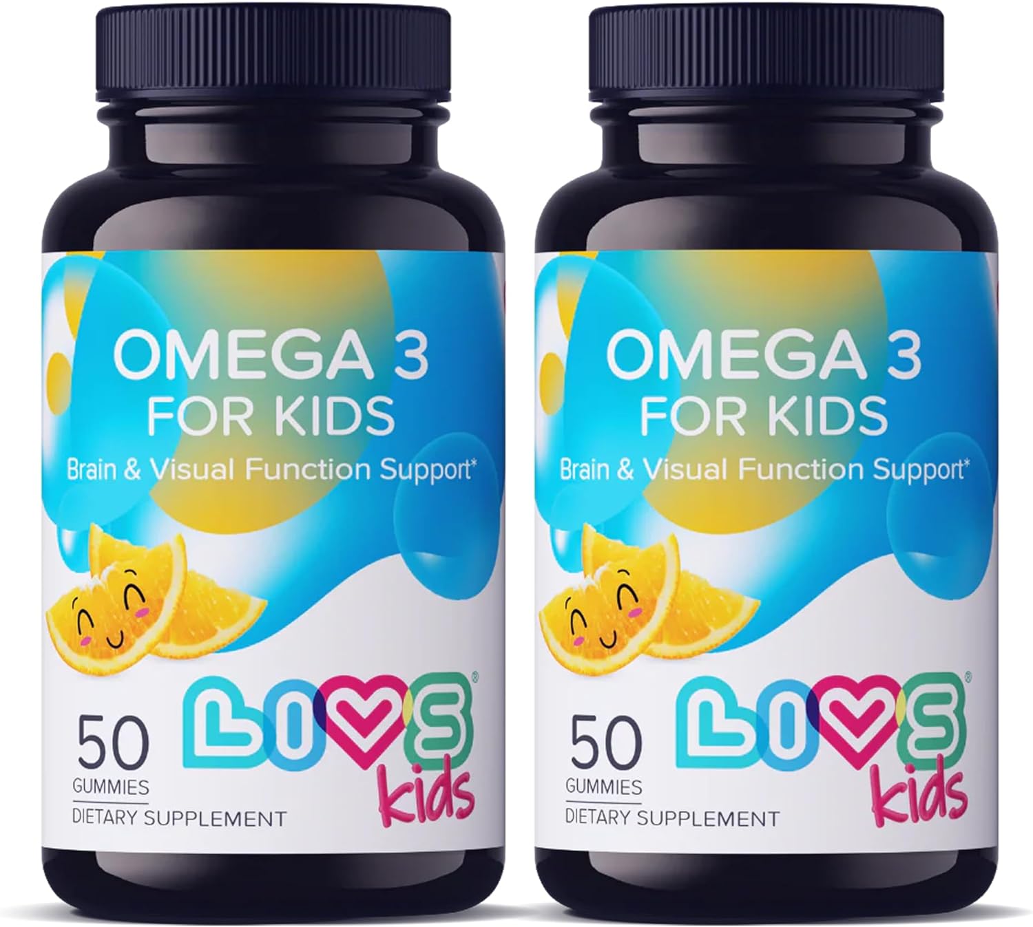 Omega 3 Gummies for Kids with Flaxseed Oil (Omega 3, 6, 9) | Brain Health, Focus & Eye Support Supplements for Children | Non GMO, Gluten Free Gummy Vitamin for Teens Heath | Orange Flavor -100ct