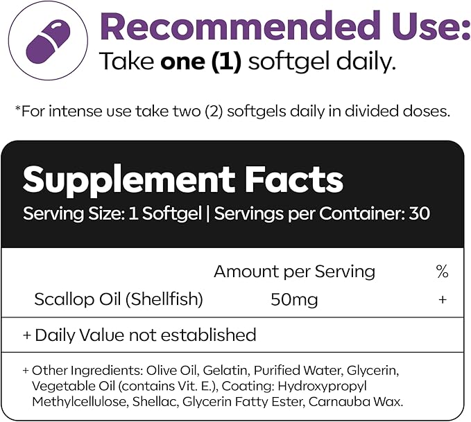 DAIWA Brain Health Omega-3 Supplement for Memory, Focus & Cognitive Wellness | Hokkaido Scallop Oil (HSOP) | Advanced Phospholipid Omega Forumla | 60 Softgels | 2 Pack