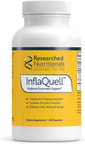Researched Nutritionals InflaQuell - Vegetarian Proteolytic Enzymes, Ginger & Rutin Supplement for Inflammation Response, Vascular & Respiratory Support (180 Capsules)