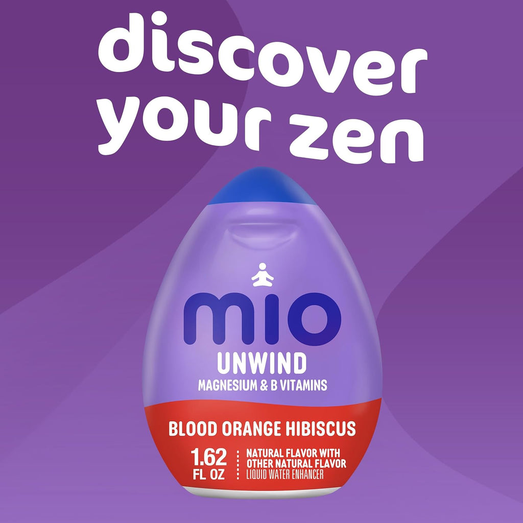 mio Unwind Blood Orange Hibiscus Liquid Water Enhancer with Magnesium & B Vitamins, 1.62 fl oz Bottle