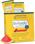 Researched Nutritionals Liposomal Glutathione (450mg) Liquid Gel + Vitamin C - Tri-Fortify - Aid Natural Energy, Immune Support & Detox - Clinically Researched for Absorption, Watermelon (20 Packets)