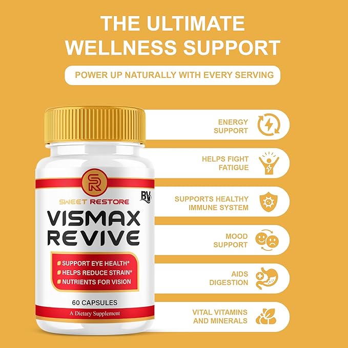 BLUE VIBE VisMax Revive Maximum Strength Overall Vision & Wellness Support Supplement, VismaxRevive Advanced Premium Vision Support and Eye Health Formula Supplement Pills (5 Pack - 300 Capsules)