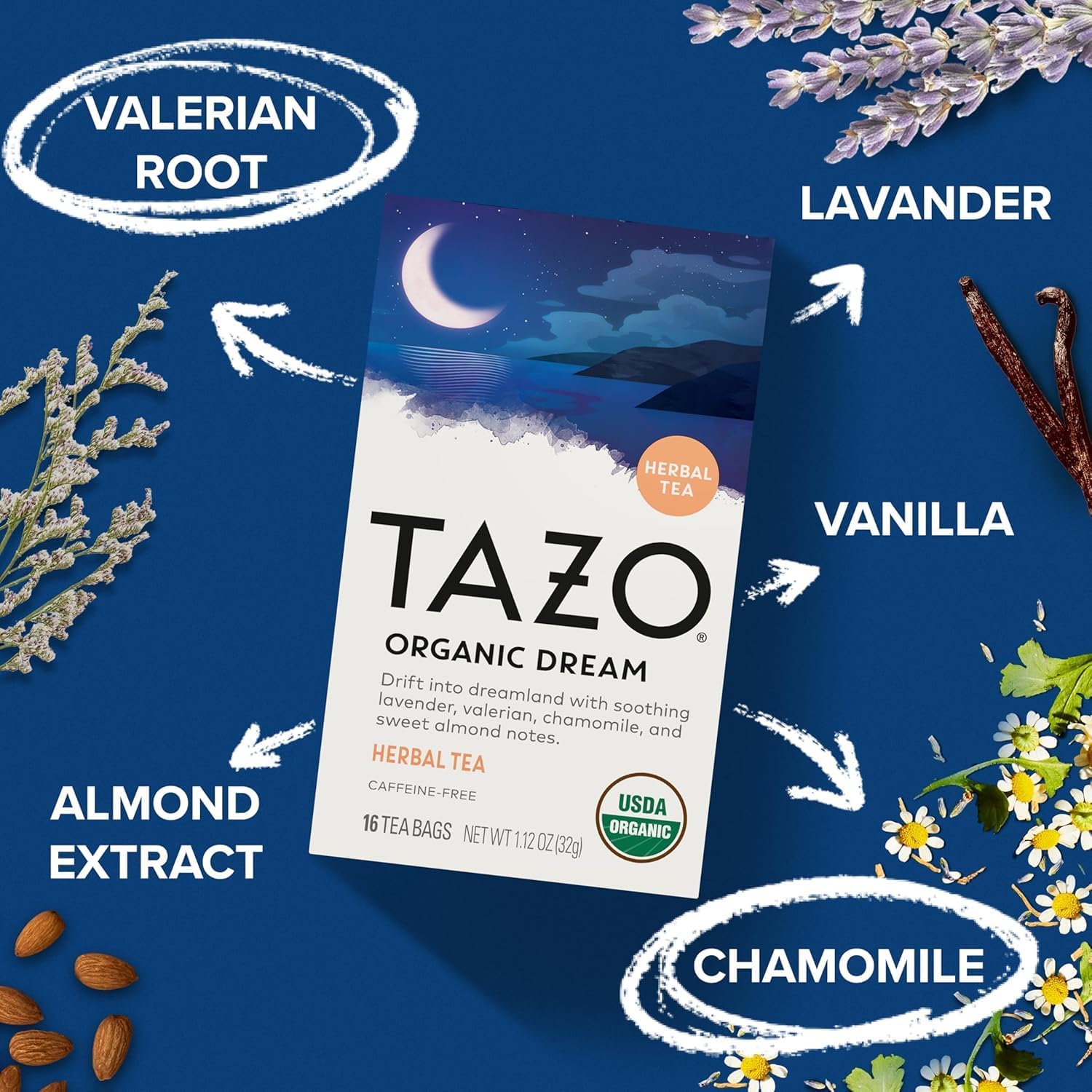 TAZO Tea Bags, Regenerative Organic Zen, Calm Chamomile & Herbal Organic Dream 16 CT (2ea) (Variety Pack)