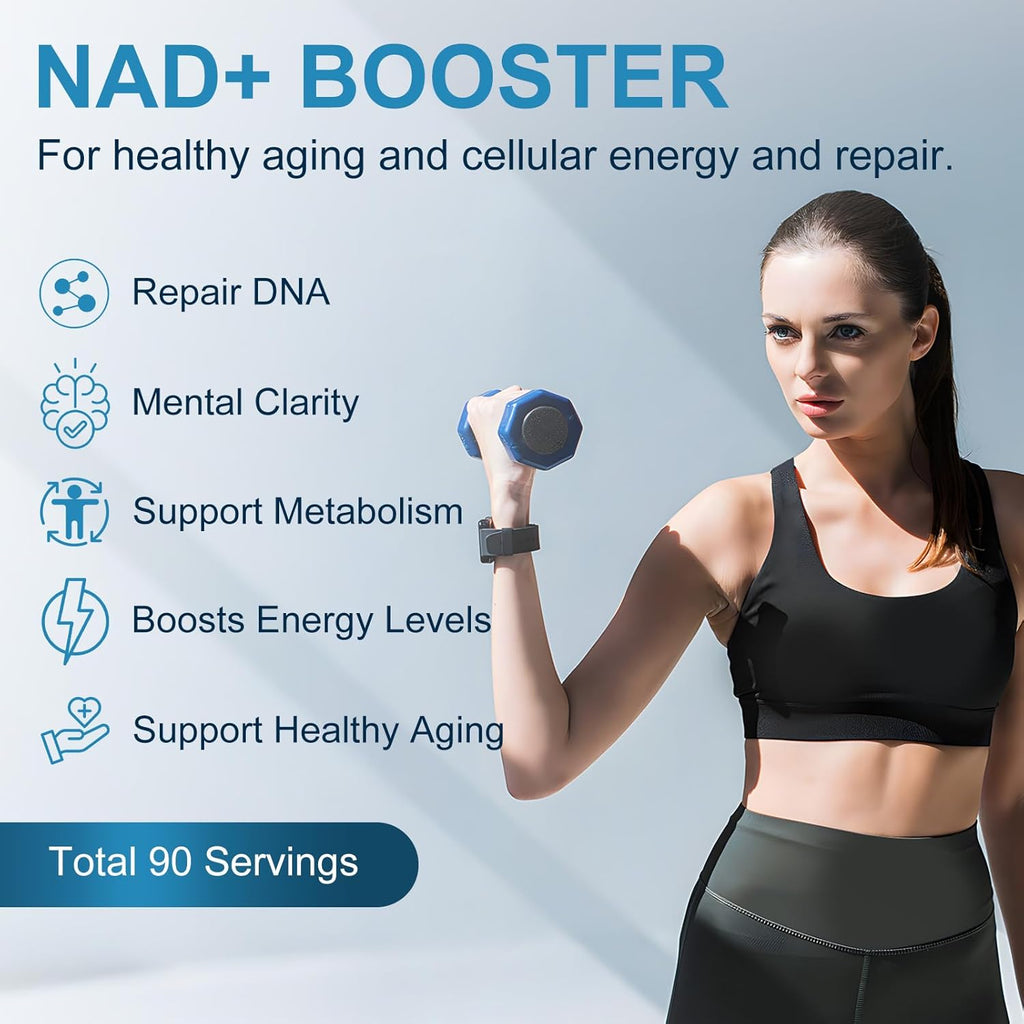 NAD+ Supplement, 8525mg Liposomal NAD Booster with Resveratrol NAD Plus with Coptisine Quercetin Curcumin Supports Cellular Health, Physical Strength and Healthy Aging 90 Capsules 2 Bottle