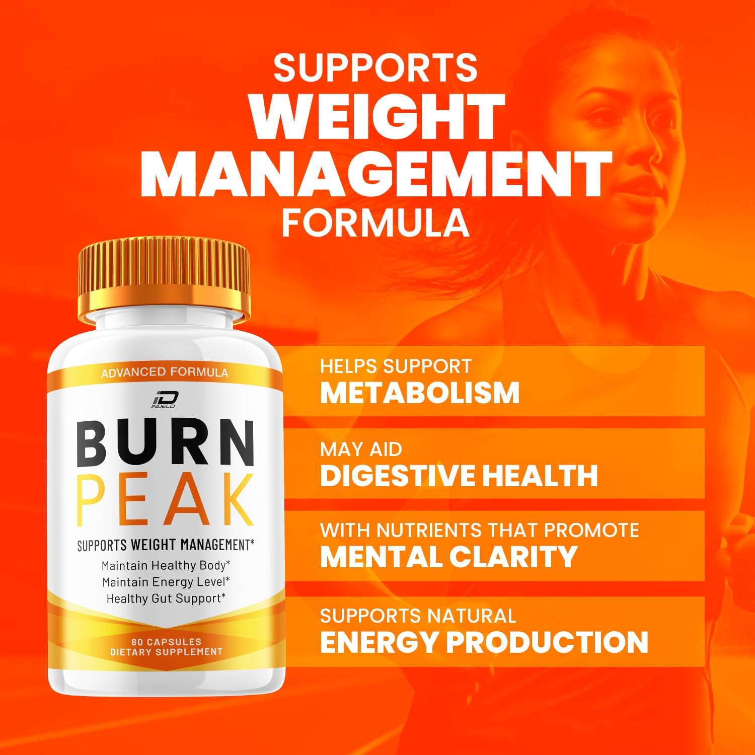 Burn Peak Capsules – BurnPeak Natural Blend Advanced Formula 800MG Dietary Supplement Maximum Strength (5 Pack - 300 Capsules)