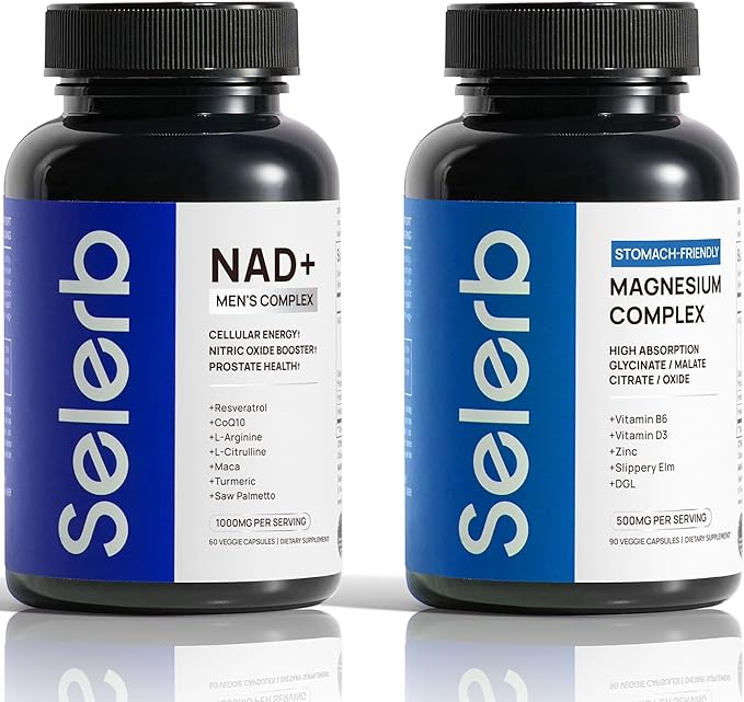 Selerb NAD+ Supplements & Magnesium Complex Bundle for Men, 90 + 60 Capsules