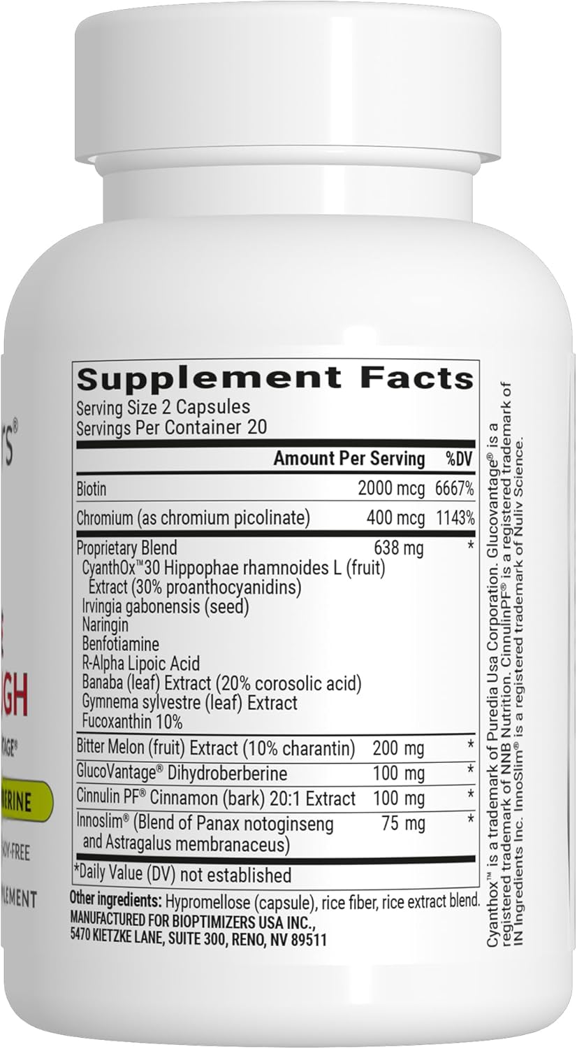 BIOptimizers Berberine Breakthrough 2.0 Supplement - 40 Capsules - Vegetarian, Gluten- and Soy-Free