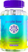 purple tree Next Day – Post-Drink Morning Wellness Supplement for Balance, Restore & Replenishment | Ashwagandha KSM-66, Milk Thistle, Ginger, Peppermint, Electrolytes & Vitamins | 90 Capsules