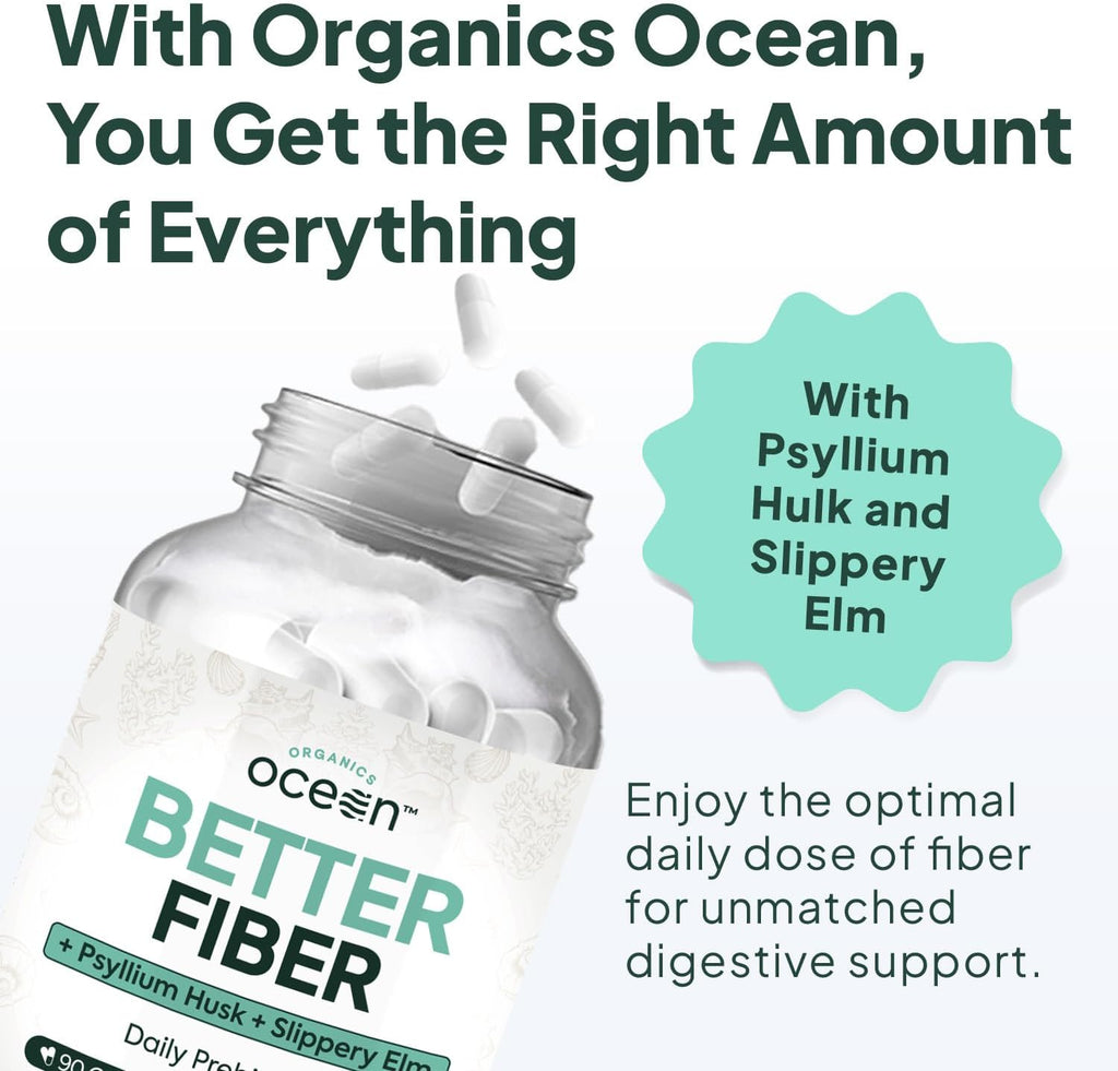 Better Fiber - Daily Fiber Supplement - Soften Stool for Effortless Bowel Movements - with Psyllium Hulk and Slippery Elm - 3 Bottles