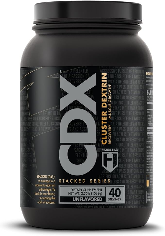 HOSSTILE CDX Cluster Dextrin Powder - Highly Branched Cyclic Dextrin HBCD Carb Powder, Carb Supplement for Intra Workout Carbs & Post Workout, Unflavored, 40 Servings