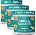 Simply Blossom Nutrition Daily Greens & Superfood Powder + Collagen + Probiotics for Women's Digestive Health & Bloating Relief. Help Your Health Bloom - 3 Month Supply- Peach Rings