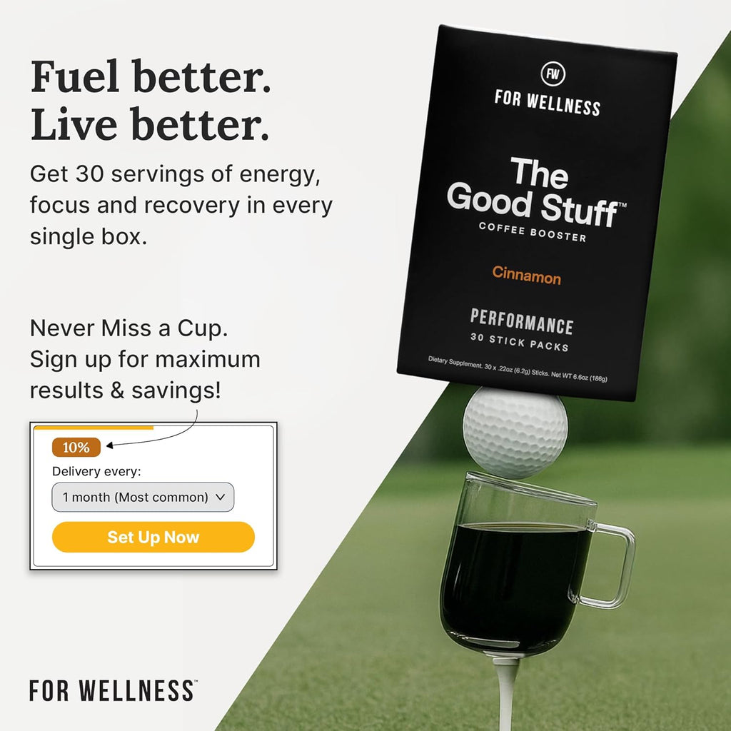 For Wellness The Good Stuff Performance – Coffee Booster | Collagen + MCT Powder Supplement with L-Theanine and Antioxidants for Jitter-Free Energy & Stamina | Non-Dairy, Keto-Friendly, 30 Servings