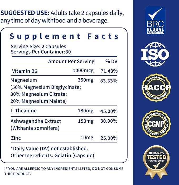 Magnesium Complex for Women – DeepCalm 7-in-1 Bisglycinate, Citrate, Malate - Sleep Quality & Muscle Relaxation Support with L-Theanine & Ashwagandha & Zinc, Vegan - 30 Servings