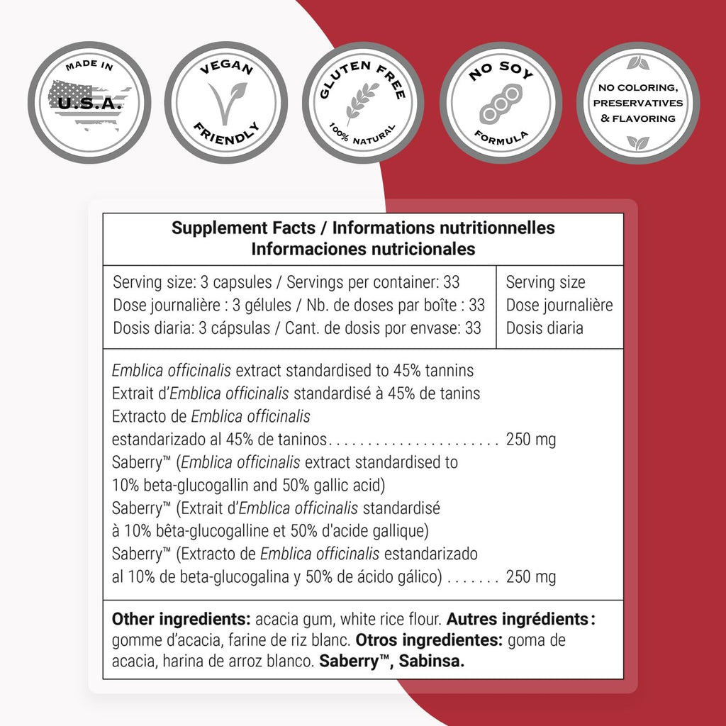 Supersmart - Double AMLA Supplement (Patented & High Strength) - Fresh Indian Gooseberry Extract - Emblica Officinalis | Non-GMO & Gluten Free - 100 Vegetarian Capsules