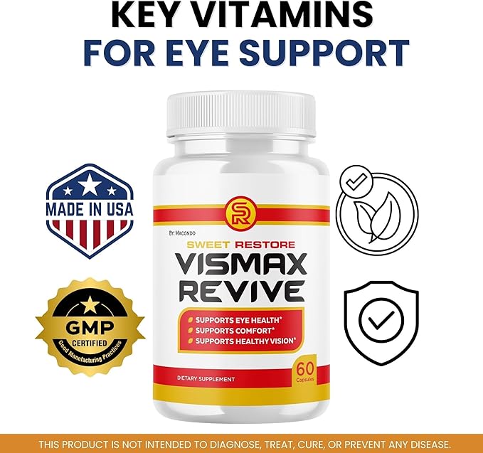 Macondo (2 Pack) VisMax Revive Eye Supplement Capsules - Official VisMaxRevive Premium Support - Maximum Strength, Natural Vitamins for Overall Health - 120 Capsules for 2 Months