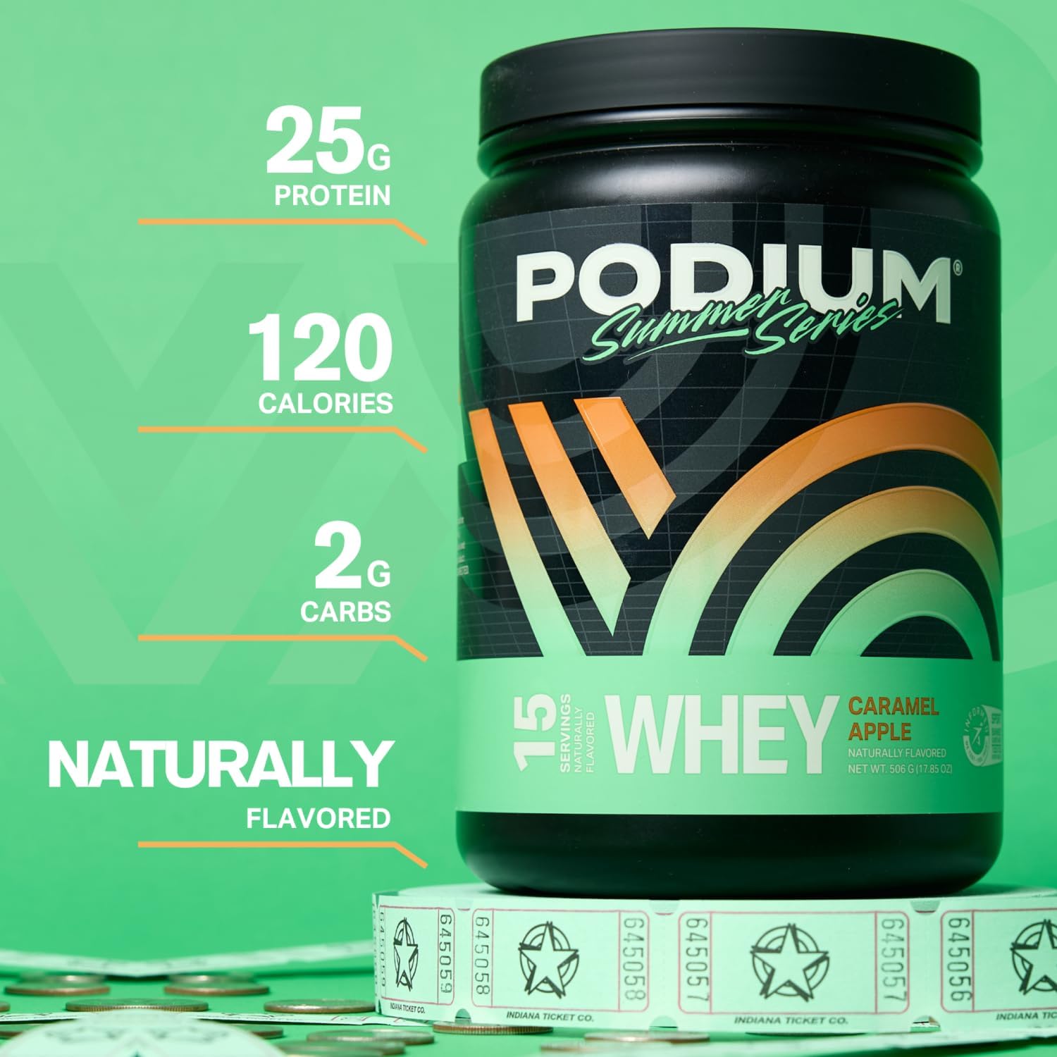 Podium Nutrition, Whey Protein Powder, Caramel Apple