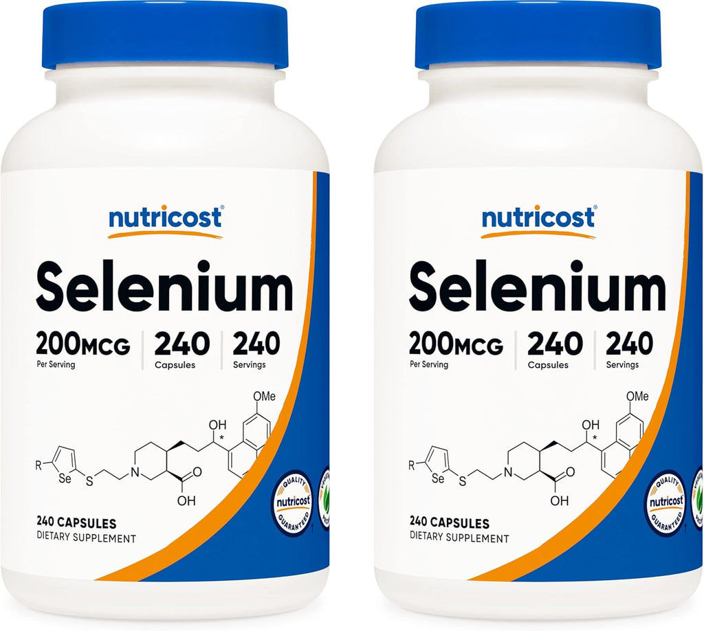 Nutricost Selenium 200mcg, 240 Veggie Caps (2 Bottles) - Non-GMO, Gluten Free L-Selenomethionine