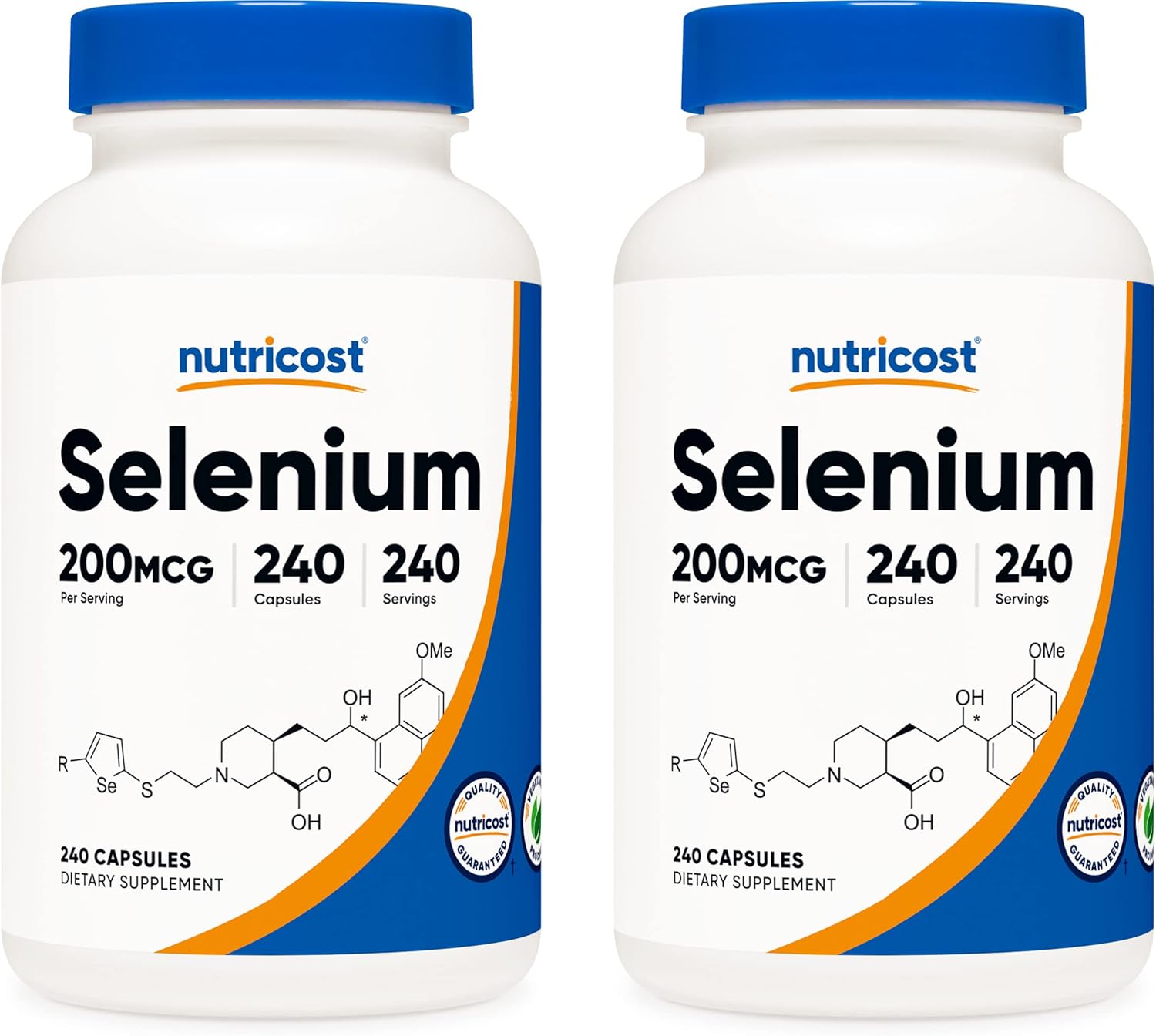 Nutricost Selenium 200mcg, 240 Veggie Caps (2 Bottles) - Non-GMO, Gluten Free L-Selenomethionine