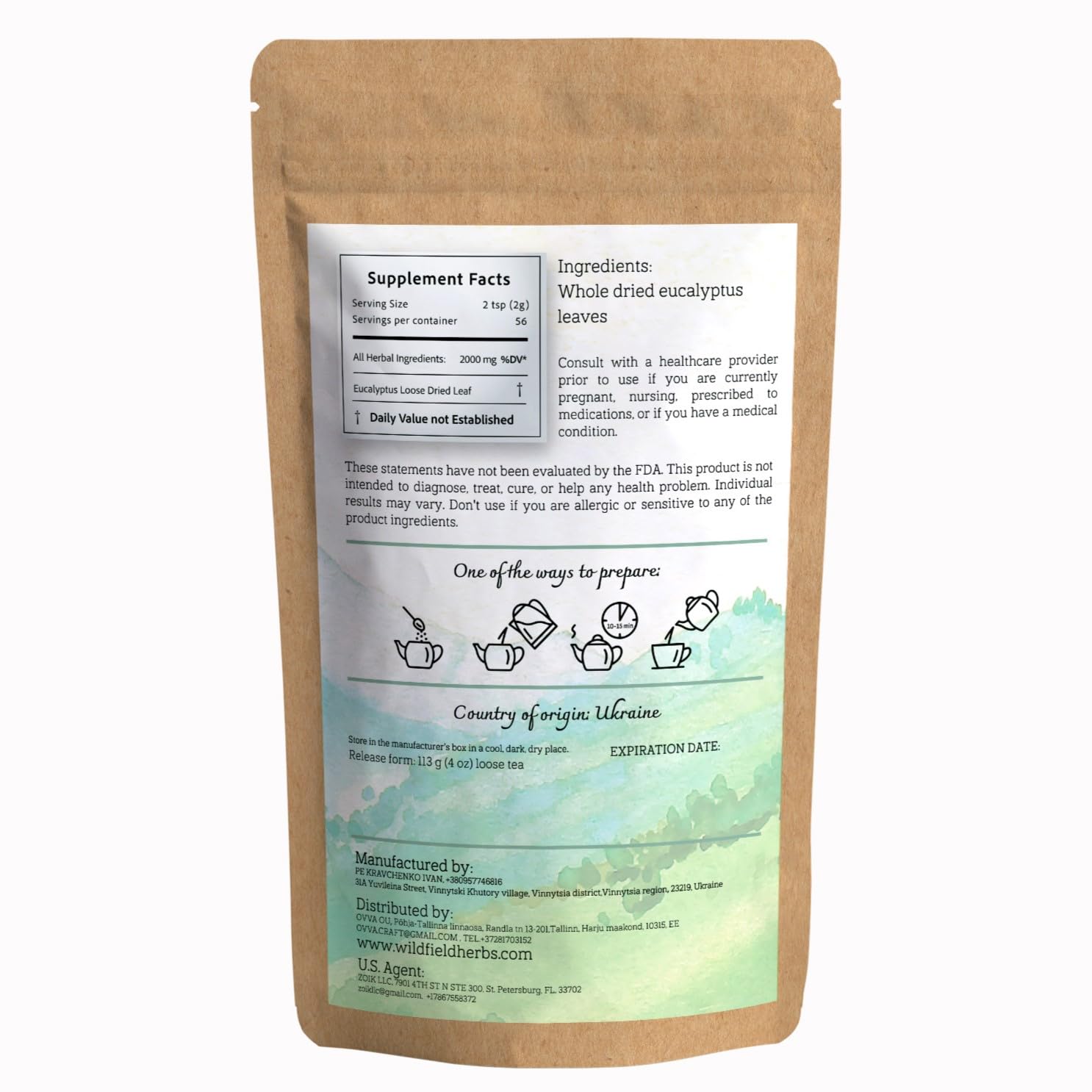 4 oz Dried Eucalypt Leaves Dry Herbal Tea (Eucalyptus) 113g Long Big Eucalyptus Leaf Herb Hojas De Eucalipto