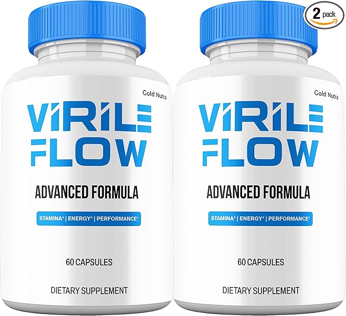 Virile Flow Capsules, Maximum Strength All-Natural Supplement for Men, Official VirileFlow Advanced Premium Formula Vitamin Pills (2 Pack)