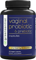 Vaginal Probiotics & Prebiotics | 2-Month Supply | with Cranberry & Vitamin C | Supports Vaginal Flora, Odor, pH & Urinary Tract Health for Women | Lactobacillus Blend | Vegan, 120 Count
