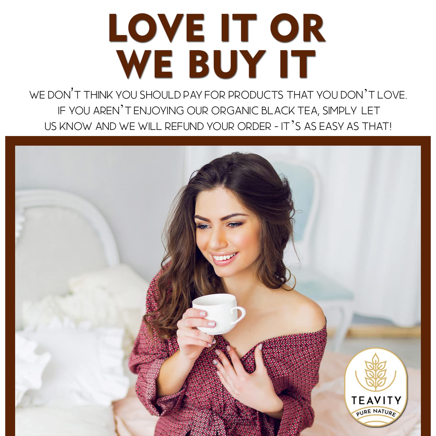 Teavity Organic Black Tea Pods - 12 Unsweetened Tea Pods for Keurig Kcup Brewers - Naturally Caffeinated, Hand-Picked from Sri Lanka, Sturdy Packaging, American Owned