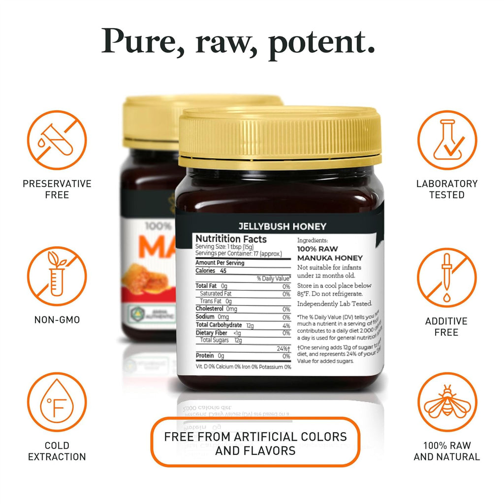 Good Natured Manuka Honey (MGO 510+) - High Grade Raw Manuka Honey Medical Grade, Non-GMO, Lab-Tested & AMHA Certified, BPA-free, 8.8 oz