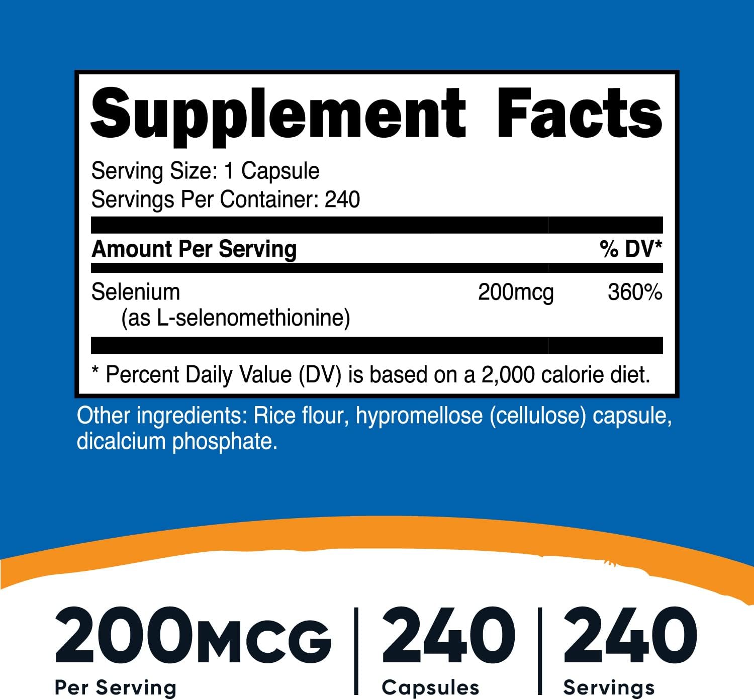 Nutricost Selenium 200mcg, 240 Veggie Caps (2 Bottles) - Non-GMO, Gluten Free L-Selenomethionine