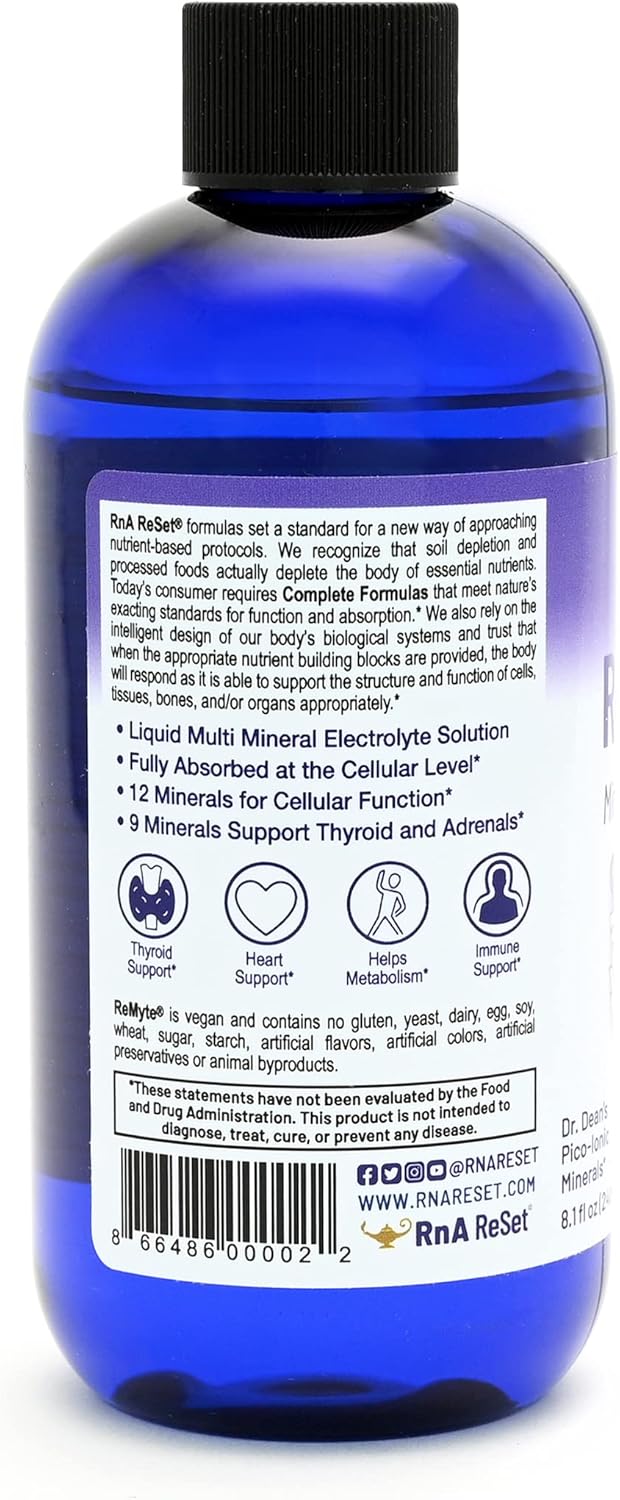 RnA ReSet ReMyte – Electrolyte Mineral Solution with Magnesium, Iodine, Selenium & Zinc, 8.1 Fl Oz (2-Pack)