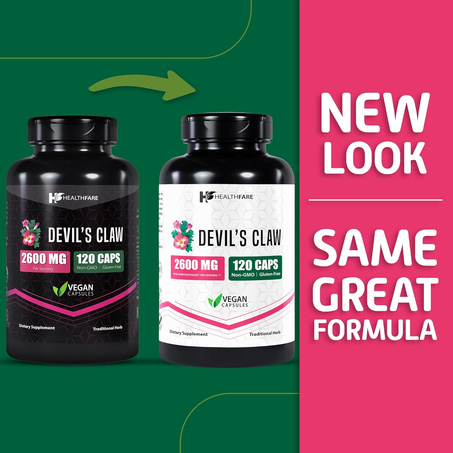 Devil's Claw Herbal Supplement, Extract 2600mg | 120 Veg Capsules | Support Low Back Discomfort | Max Potency Formula | Non-GMO | Gluten-Free