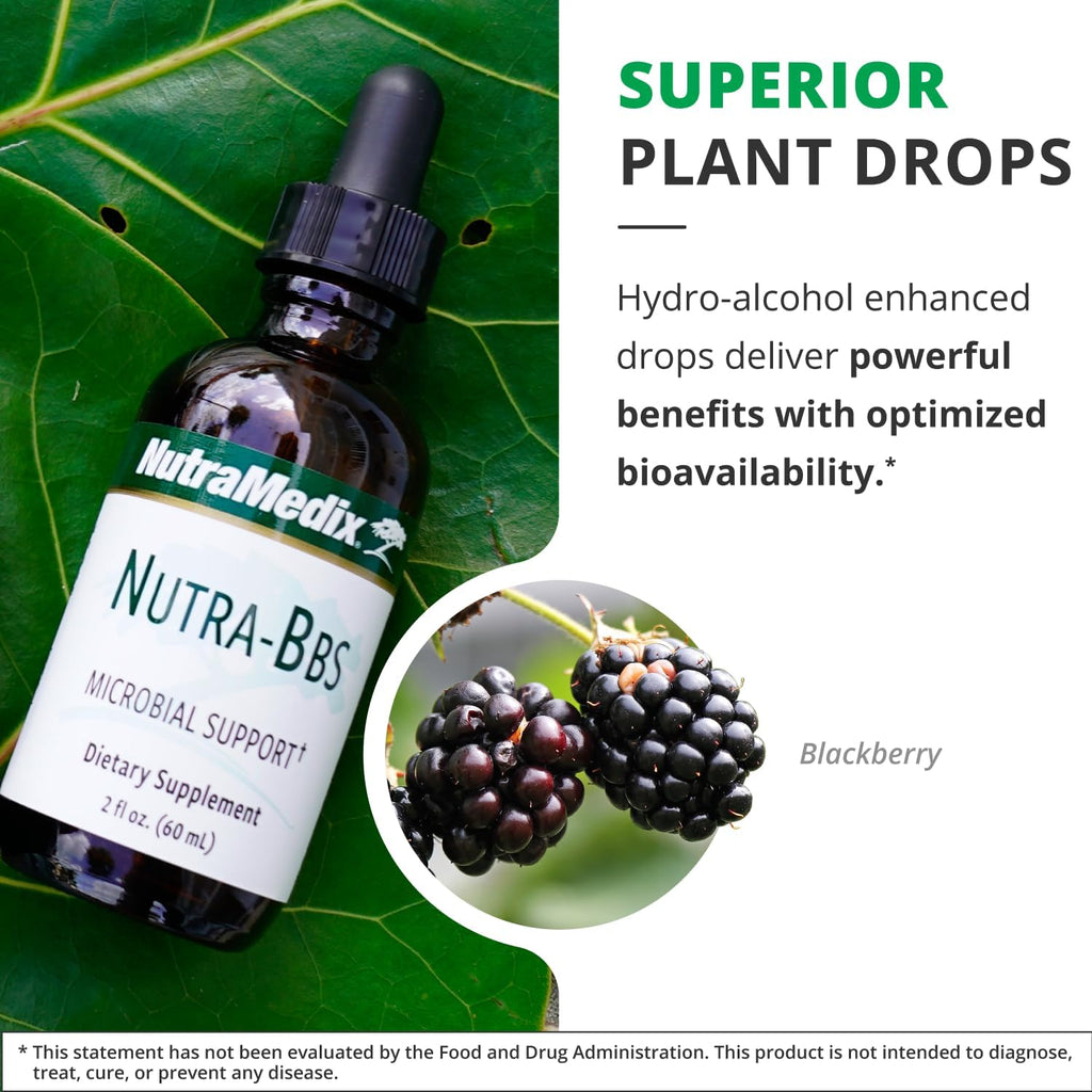 Nutramedix Nutra BBS - Liquid Herbal Supplement for Digestive & Immune Support - Elecampane Root & BlackBerry Leaves Extract for Gut Health - Immunity Booster Supplement (60mL)
