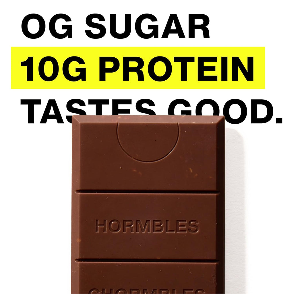 Hormbles Chormbles Protein Candy Bars, Classic Milk, 10g Protein, 0g Sugar, 150 Calories, Milk Chocolate Candy With Crunchy Pieces, Sugar Free Snacks or Dessert, 1.13 Oz, 12 Pack