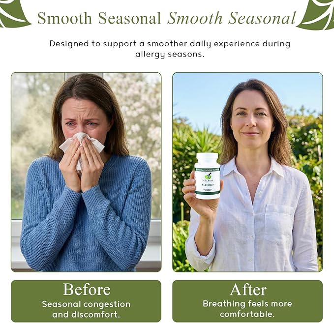 Allergy Relief Capsules with Quercetin, Nettle Root, Bromelain, & Acetyl L-Cysteine- Comprehensive Seasonal Allergy & Sinus Support Formula for Respiratory Wellness 60 Capsules (Pack of 1)