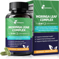 Moringa Turmeric Capsules, Femmetra 10-in-1 Moringa Leaf Complex, Energy, Skin, Immune & Gut Health Superfood, Rich in Antioxidants, Vitamins & Amino Acids with EGCG Grape Ginger Basil Extract, 60 Day