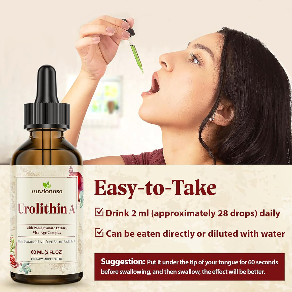 Urolithin A 2000mg Liquid Drops - 60ml (2 Fl Oz)