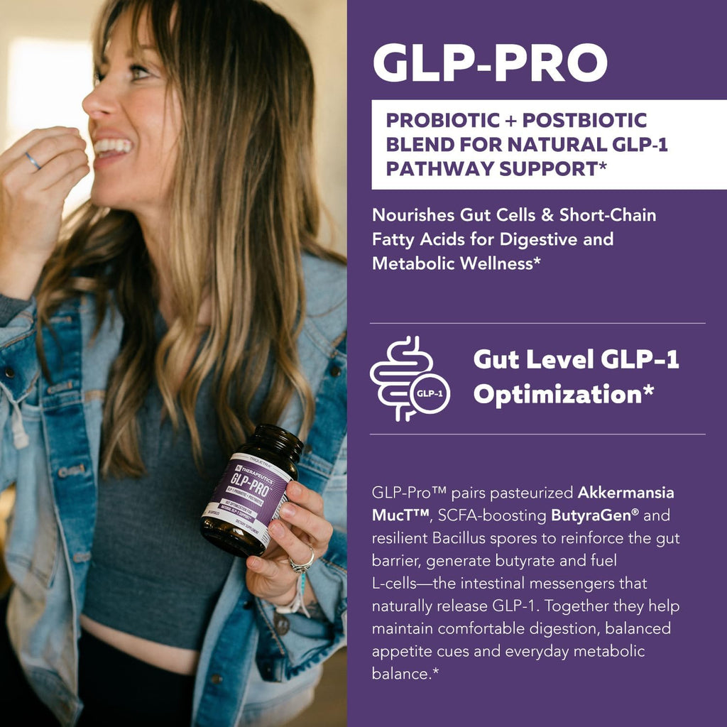 GLP-Pro™: Probiotic & Postbiotic Blend for Natural GLP-1 Support — Akkermansia MucT™, ButyraGen® Butyrate Generator & Spore Bacillus — Healthy Appetite, SCFA & Metabolic Balance — 30 Count